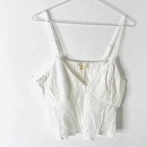 La Hearts White Split Crop Top